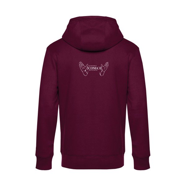 comac sweat shirt original Burgundy flex Blanc impression Dos