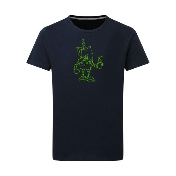 Robot & Bird - Flex Vert pomme Tshirt original Navy  5XL