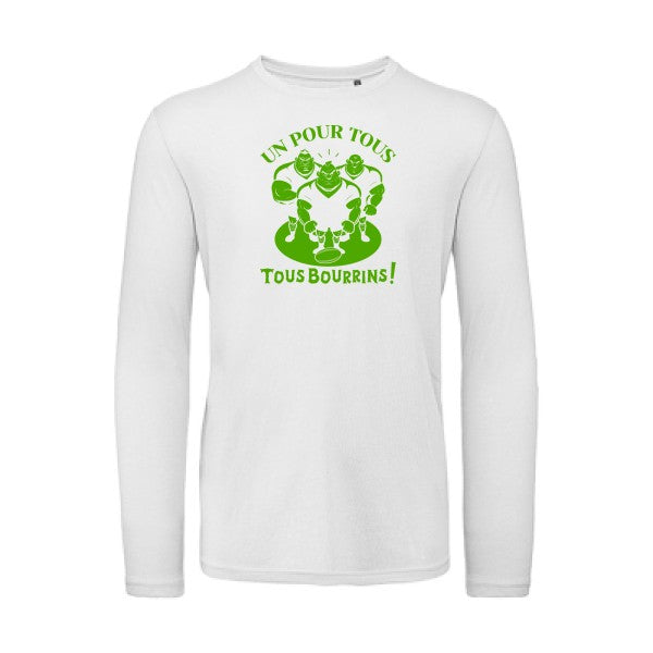 Un pour tous, Tous bourrins ! Vert pomme |T-shirt bio manches longues