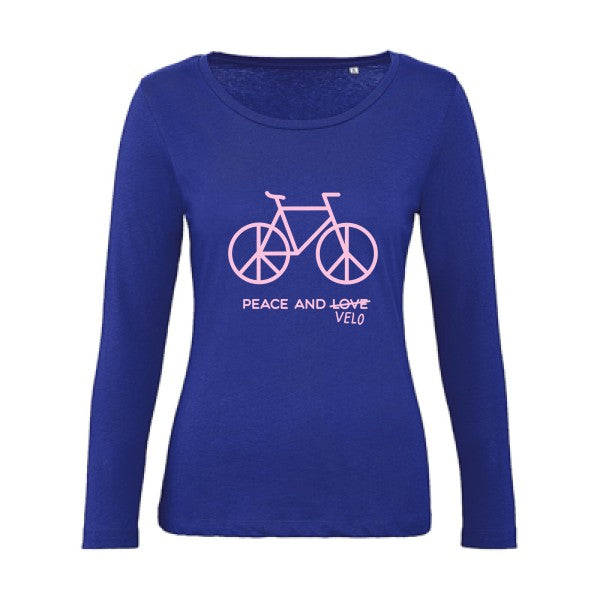 Peace and vÃ©lo Rose |   T shirt manches longues femme|100% bio