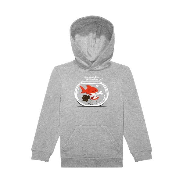 sweat capuche enfant Sports Grey Qui-aime-bien-chatie-bien..