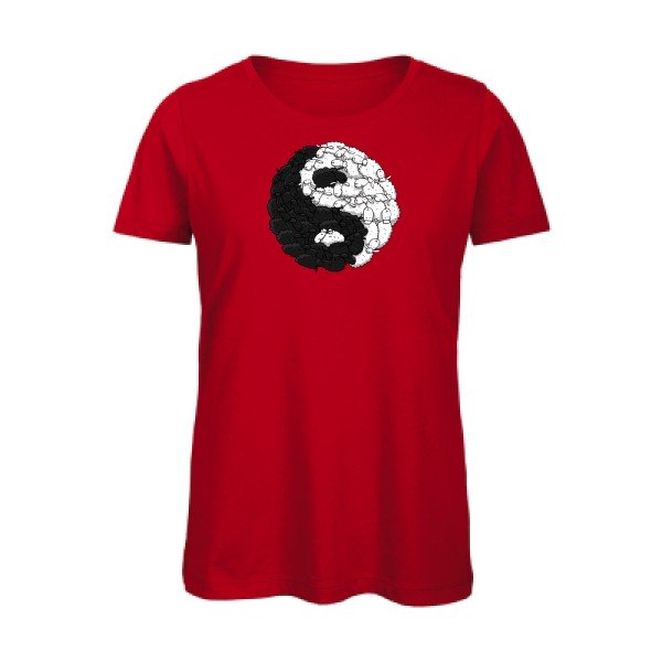 Mouton-Yin-Yang- T-shirt original - t-shirt original femme Red