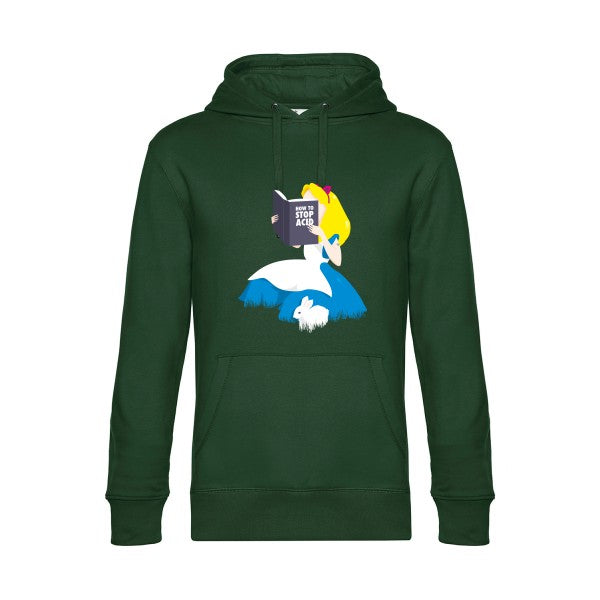 Back-from-wonderland- Sweat à capuche original Bottle Green - RueDuTeeshirt