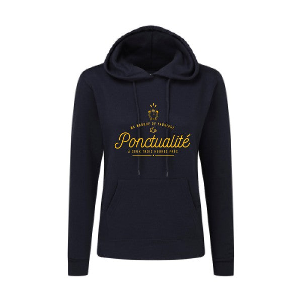 La Ponctualité jaune Or |Sweat original à capuche Femme