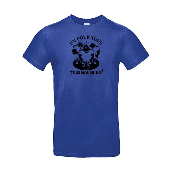 Un pour tous, Tous bourrins ! flex noir B&C - E190 T-shirt|Cobalt Blue||2XL