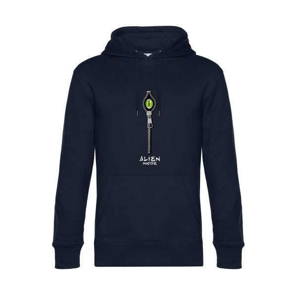 Alien-inside- Sweat à capuche original Navy Blue - RueDuTeeshirt