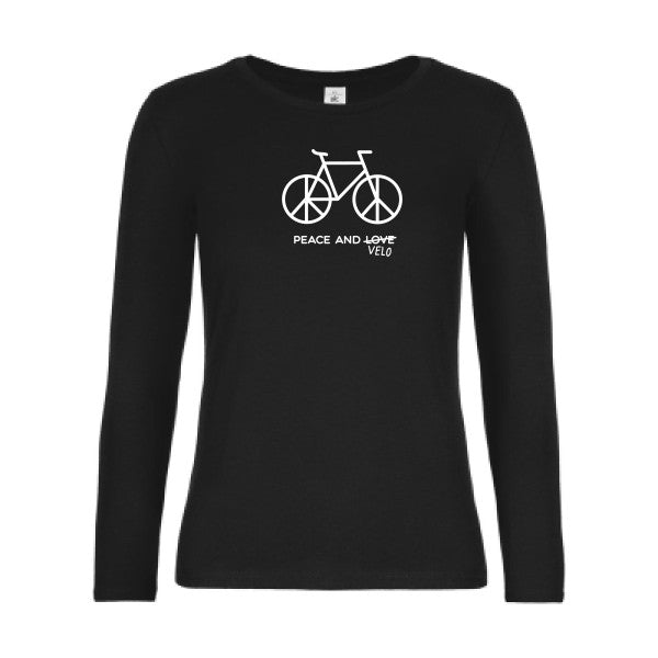 t-shirt lsl femme Peace-and-velo Black flex blanc