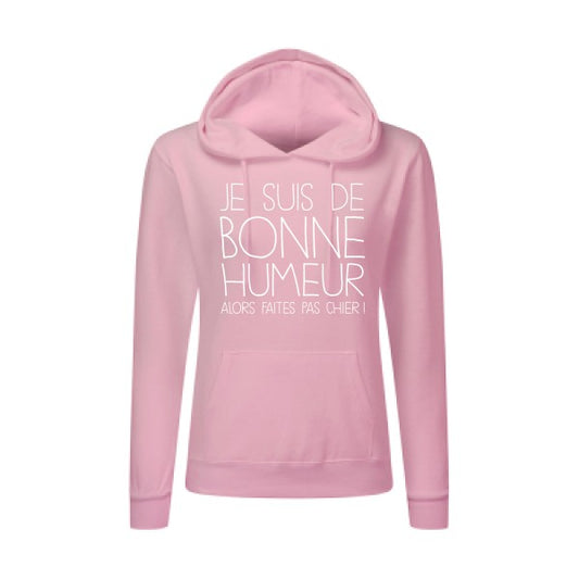 BONNE HUMEUR Blanc |Sweat original à capuche Femme