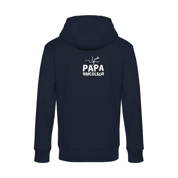 Papa-bricoleur sweat shirt original Navy Blue flex Blanc impression Dos