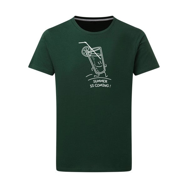 Summer is coming ! Blanc -Flex Blanc sur T-shirt SG  Bottle Green  2XL