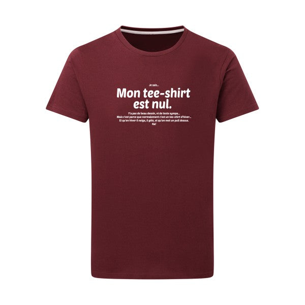 Mon tee-shirt est nul! -Flex Blanc sur T-shirt SG  Burgundy  2XL