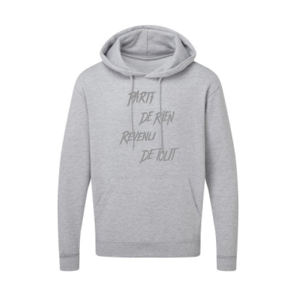 Parti de rien |Sweat  capuche humoristique Gris 