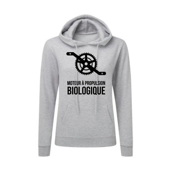 Cyclisme & écologie Noir |Sweat original à capuche Femme