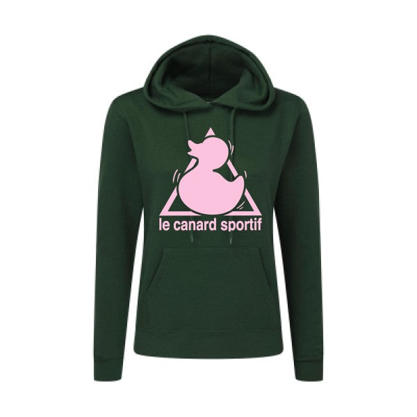 Canard Sportif Rose |Sweat original à capuche Femme