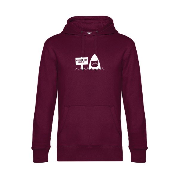 Cours-de-surf sweat shirt original Burgundy flex Blanc impression Face