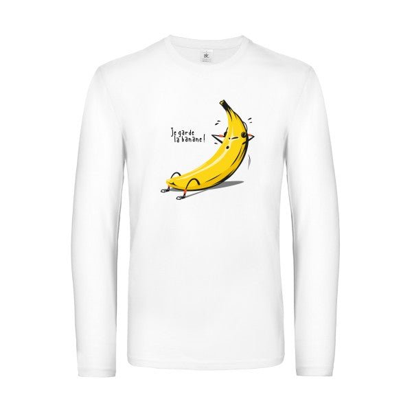 je-garde-la-banane-!-t-shirt-manches-longues-original-humour -White