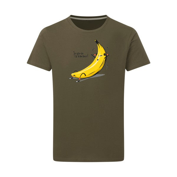 T-shirt homme Je garde la banane - T-shirt rigolo avec un message fruité Military Green 2XL