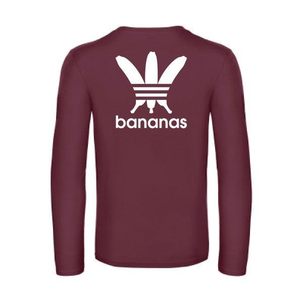 bananas - t shirt- manches- longues- original- humour- Burgundy impression Dos