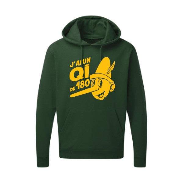 Quotient intellectuel |Sweat  capuche humoristique jaune Or 