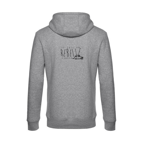 je-suis-un-rebelle sweat shirt original Heather Grey flex Noir impression Dos