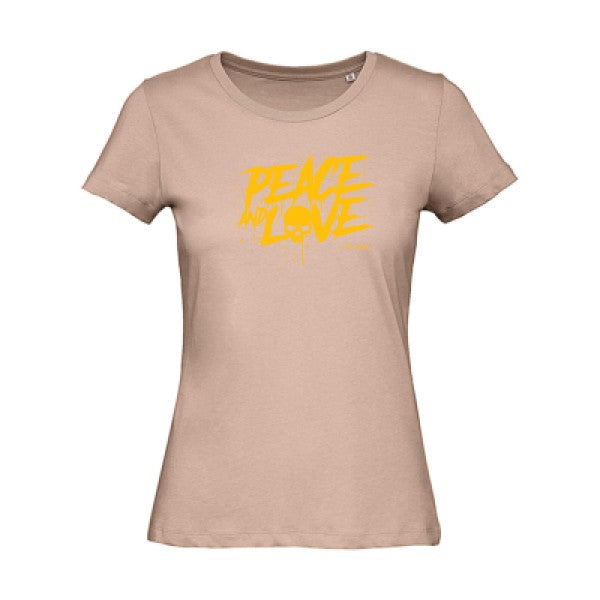 T shirt humour bio femme   femme bio|Peace or no peace jaune Or 