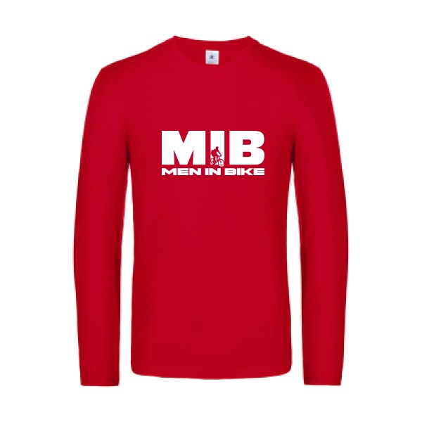 men in bike - t shirt- manches- longues- original- humour- Red impression Face