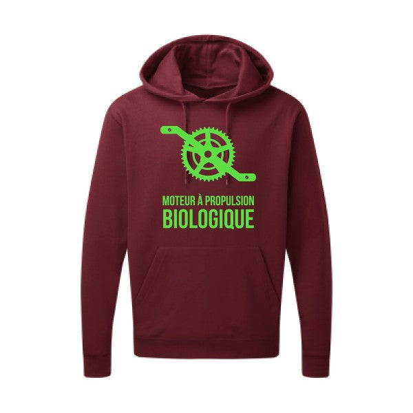 Cyclisme & écologie Vert fluo |Sweat capuche imprimé homme