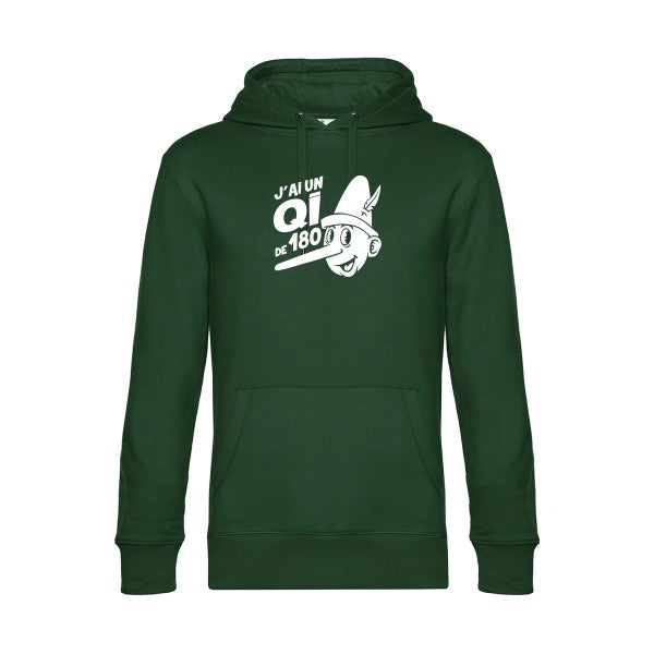 Quotient-intellectuel sweat shirt original Bottle Green flex Blanc impression Face
