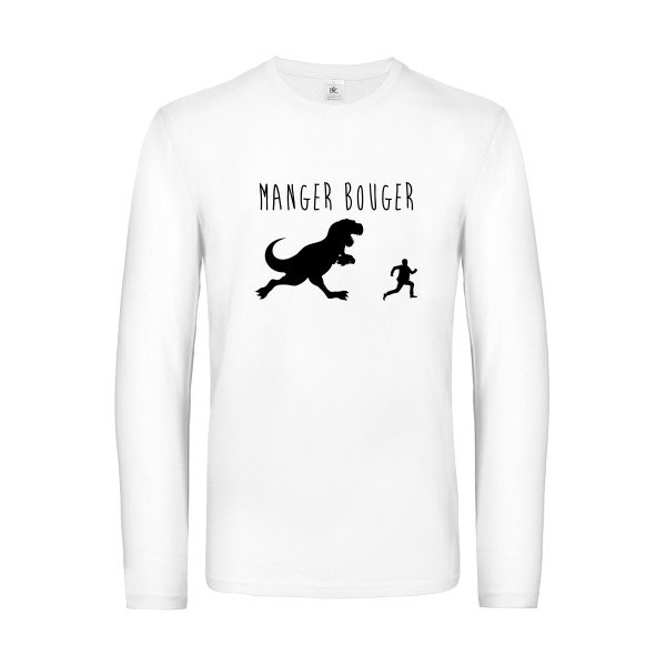 manger bouger - t shirt- manches- longues- original- humour- White impression Face