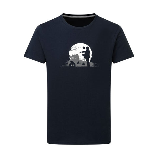 angry hitch -Flex noir sur T-shirt SG  Navy  5XL