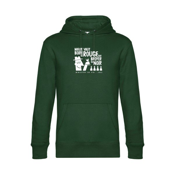 Mieux-vaut sweat shirt original Bottle Green flex Blanc impression Face