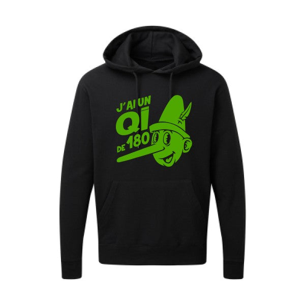 Quotient intellectuel |Sweat  capuche humoristique Vert pomme 