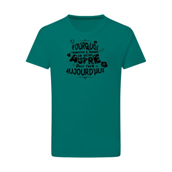 L'art de déléguer noir -Flex noir sur T-shirt SG  Emerald Green  2XL