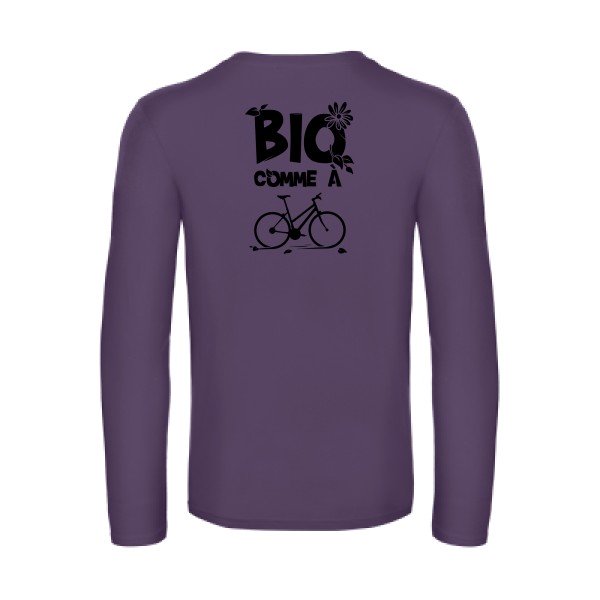 bio comme un velo - t shirt- manches- longues- original- humour- Urban Purple impression Dos