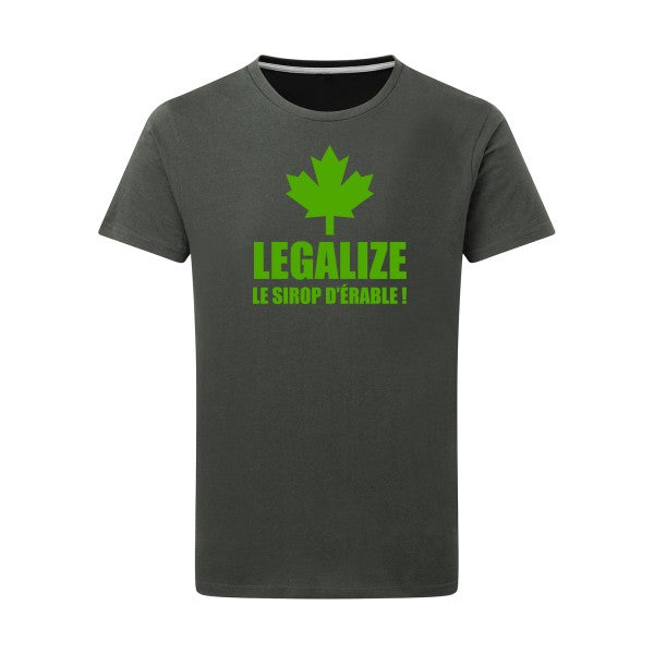 Legalize le sirop d'érable vert pomme -Flex vert pomme sur T-shirt SG  Charcoal  5XL