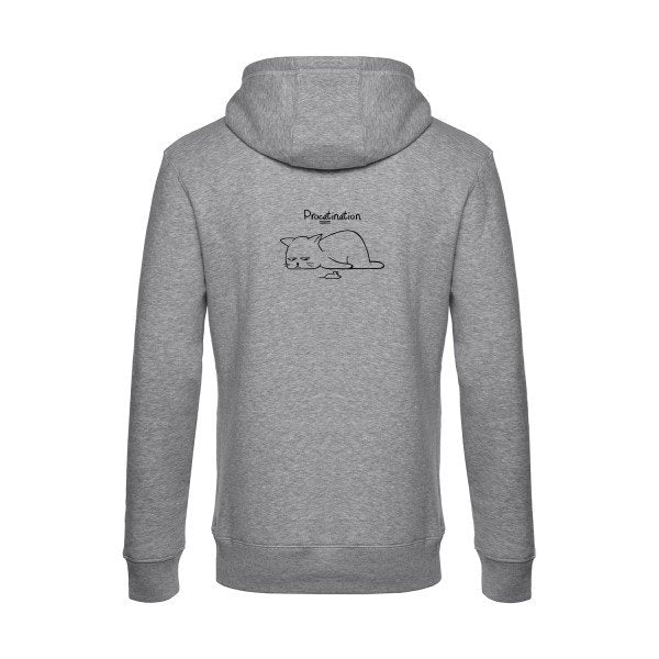 Procatination sweat shirt original Heather Grey flex Noir impression Dos