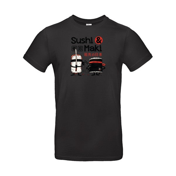 T-shirt humour original Sushi Et Maki T Shirt couleur Black