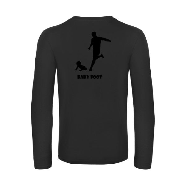 baby foot - t shirt- manches- longues- original- humour- Black impression Dos