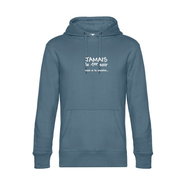 JAMAIS... sweat shirt original nordic blue flex Blanc impression Face