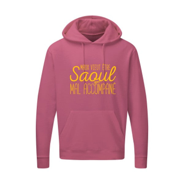 Maux vieut être Saoul jaune Or |Sweat capuche imprimé homme