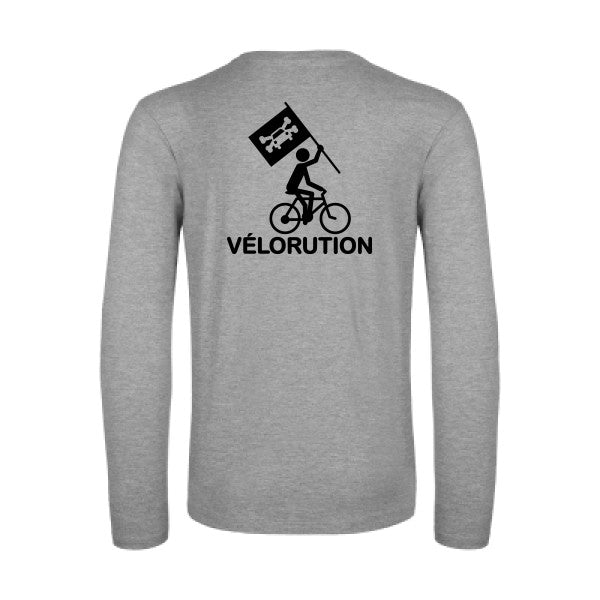 velorution - t shirt- manches- longues- original- humour- Sport Grey impression Dos