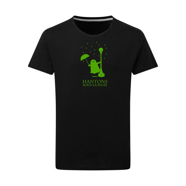 Hantons sous la pluie vert pomme -Flex vert pomme sur T-shirt SG  Dark Black  4XL