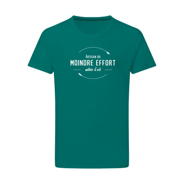 Artisan du moindre effort Blanc -Flex Blanc sur T-shirt SG  Emerald Green  2XL