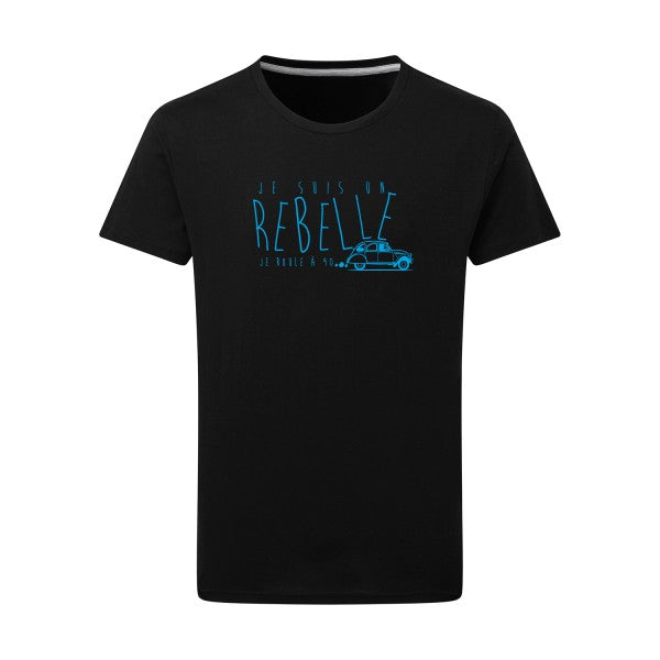 je suis un rebelle - Flex bleu clair Tshirt original Dark Black  4XL