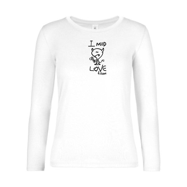 t-shirt lsl femme LOVER White flex Noir