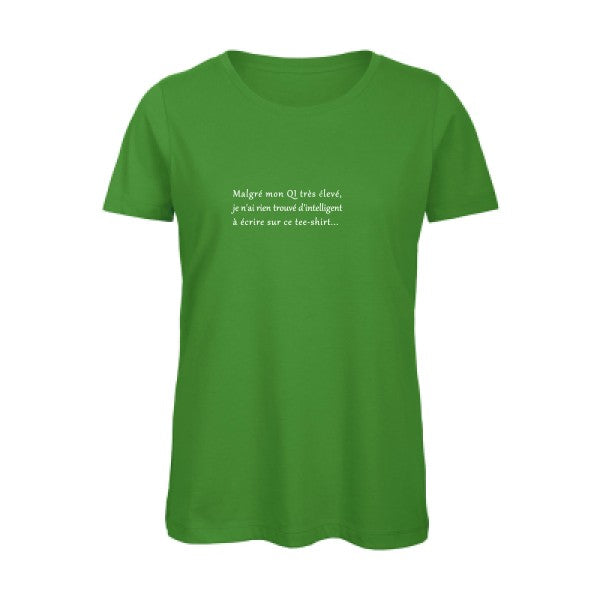 T shirt humour bio femme   femme bio|QI Blanc 