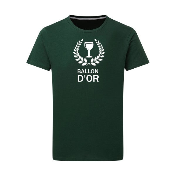 Ballon d'or -Flex Blanc sur T-shirt SG  Bottle Green  2XL