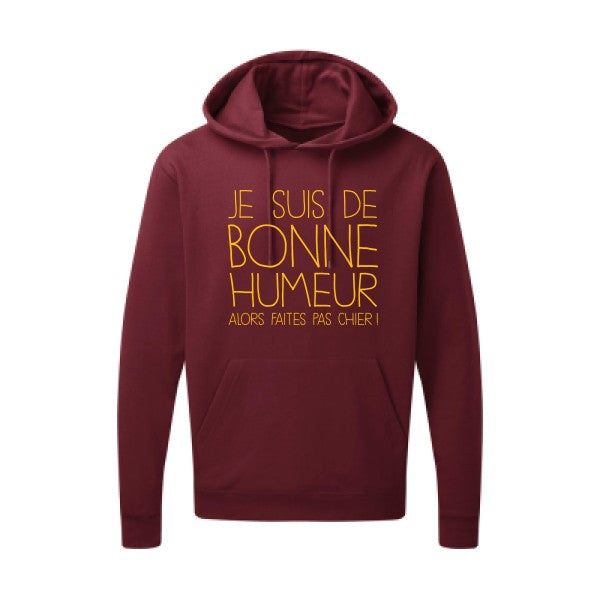 BONNE HUMEUR jaune Or |Sweat capuche imprimé homme