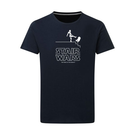 STAIR WARS Blanc -Flex Blanc sur T-shirt SG  Navy  5XL