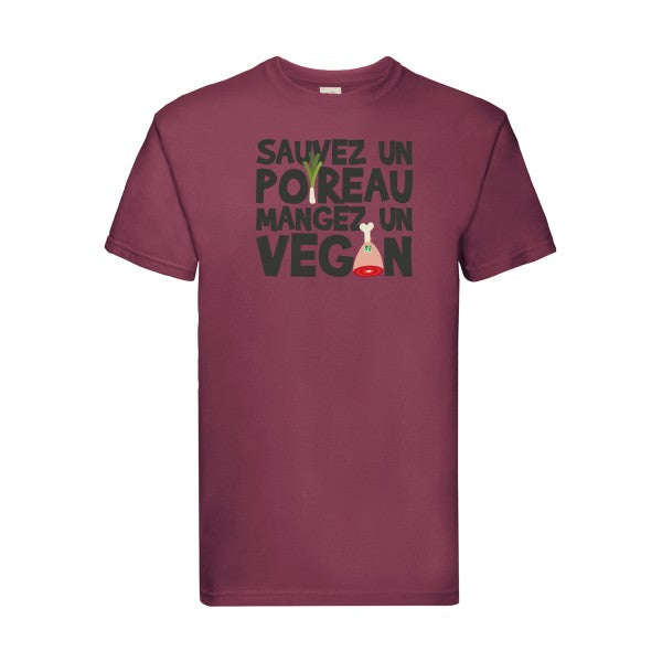 vegan/poireau Fruit of the loom 205 g/m² T-shirt/ bordeaux